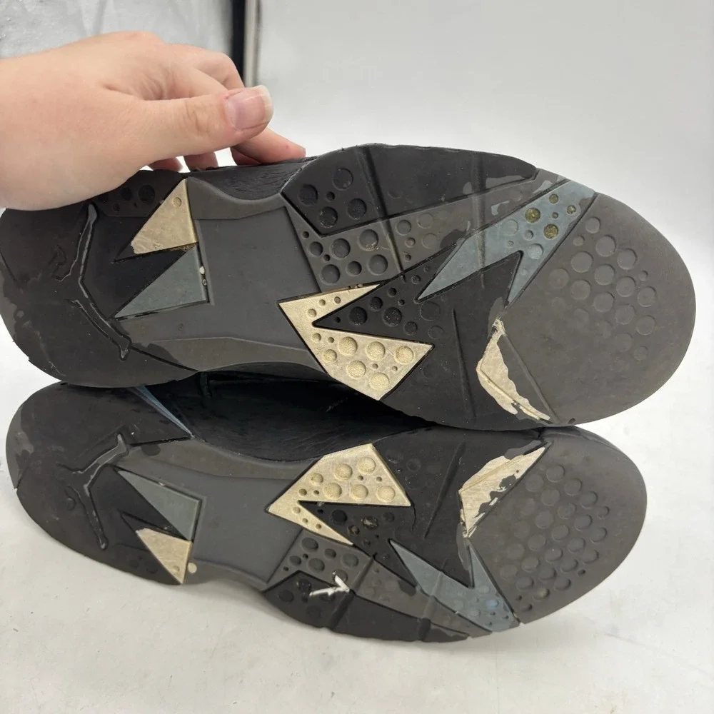Nike Air Jordan 7 Retro Chambray Shoes Mens 8.5 Casual Black CU9307-004